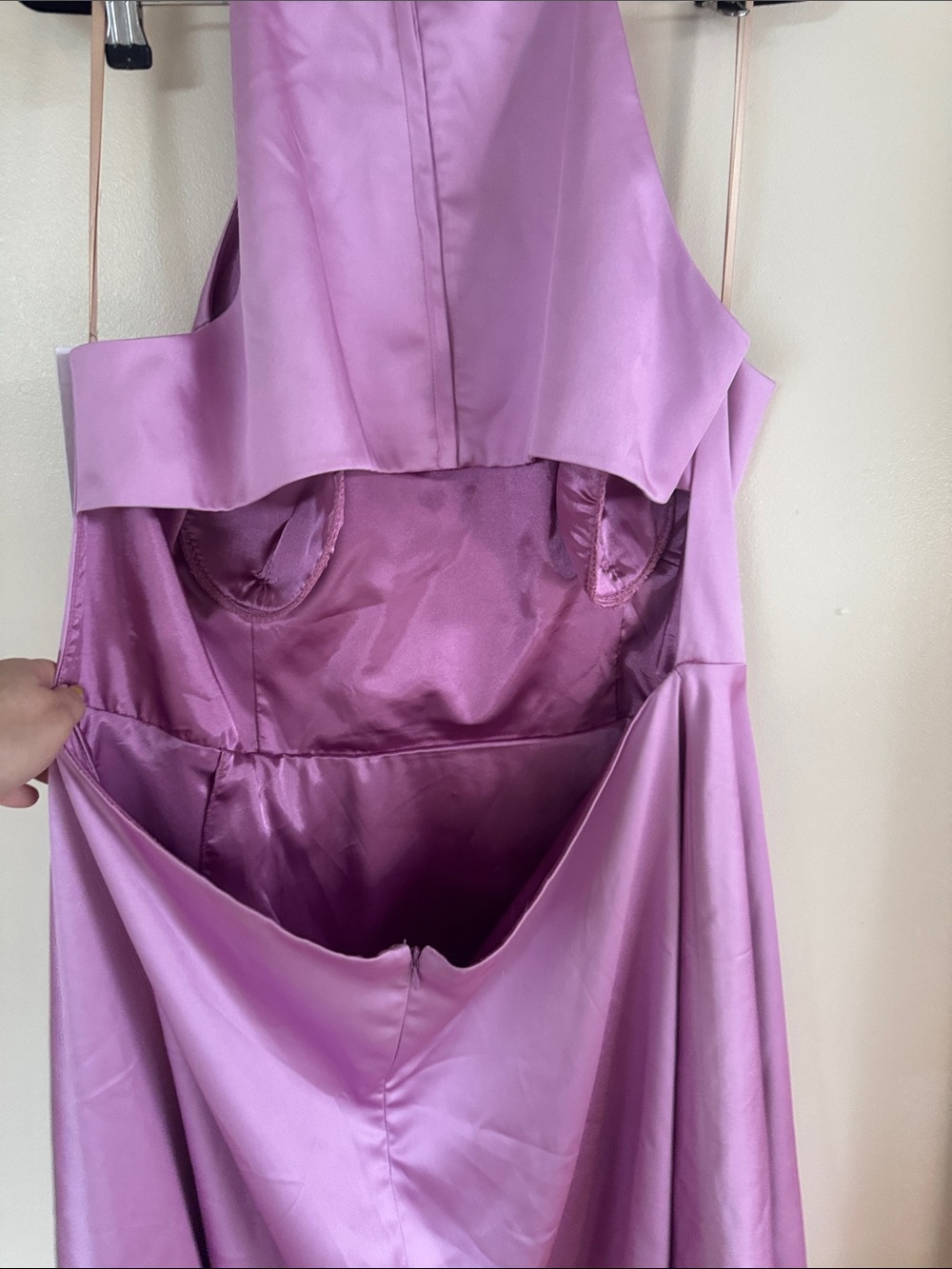 JVN by Jovani Lilac High-Low Halter Dress - Picture 4 of 8